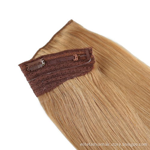 Wholesale Hairpiece Natural Real Hair Extensions Wire Hair Extensions with Invisible Line sillky Straight Halo Hair Extensions